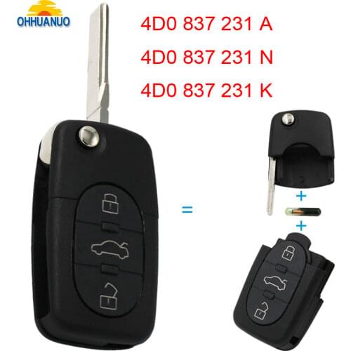 3 Buttons 433.92 MHZ /433MHZ/ 434MHZ Remote Key Control Fob 4D0 837 231 A/4D0 837 231 N/4D0 837 231 K For Audi A3 ,A6, A8