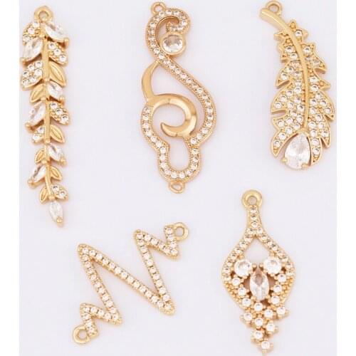 WHSOK 30Pcs Jewelry Accessories/Connector/CZ Charms/Decoration/DIY Making/Hand Made/Earrings Findings & Components