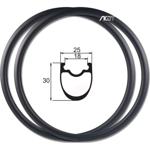 700c Carbon Bike Rims 30mm Depth 25mm Width Road Carbon Fiber Clincher Tubeless Ready Rims Disc Brake Carbon Road Bicycle Rims
