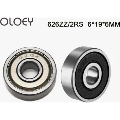 Free Shipping High Quality 626RS Bearing ABEC-1 (4/6PCS) 6x19x6 mm Rubber Cover Sealed 626-2RS Ball Bearings 626 RS / 2RS