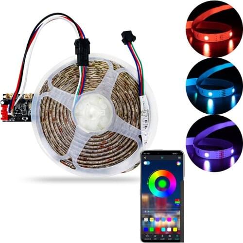 Bluetooth Audio Receiver LED Strip lighting App Control 2*5W Amplifier Stereo Music sync RGB Strip Lights with Color Changin 283