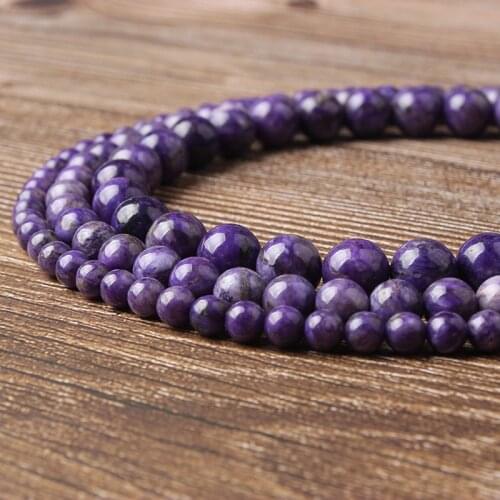 LIngXiang Natural jewelry 6/8/10mm purple Charoite Loose beads DIY Mens and womens bracelets and necklaces accessories