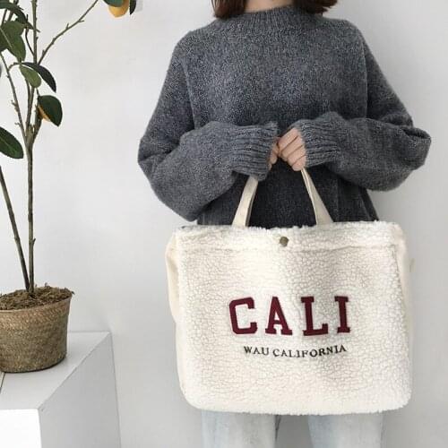 Women Canvas Shoulder Bag Large Capacity California Embroidery Crossbody Messenger Bag Simple Cloth Purse Handbag Tote For Girls