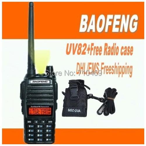 DHL Freeshipping+10pcs Baofeng UV-82 5W 128CH DTMF VOX 2-way Amateur Ham Radio dual band WalkieTalkie interphone+UV82 radio case