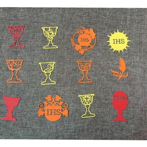 IHS CUP communion DIY Cutting Dies Stencils Scrapbooking Album Paper Card Embossing Craft Easter Happy
