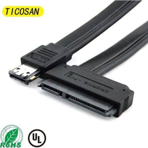 TICOSAN SA-009 SATA 22P 7+15P to Power ESATA USB 2-in-1 data cable 12V 5V 0.5M
