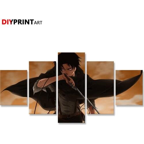 Attack on Titan Levy McGarden 5 Pieces Canvas Art Paintings for Living Room A2113
