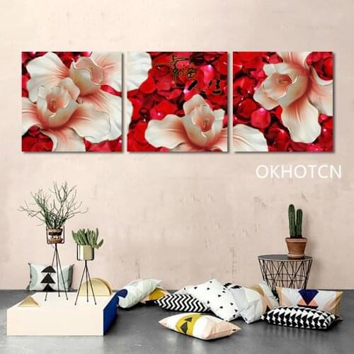 Classic Flower Print Home Decor Beautiful Nordic Canvas Painting Wall Art Picture Living Room Nordic Art Decor Painting