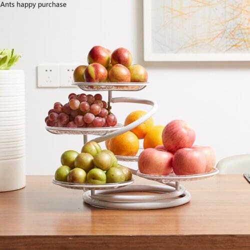 Metal Multi-layer Fruit Bowl Household Living Room Dried Fruit Dessert Candy Fruit Dish Banquet Dessert Table Display Stand