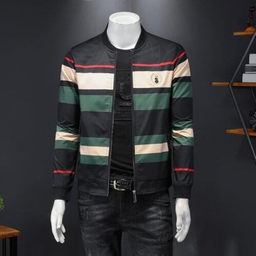 Men Floral Jacket Striped Mens Jackets Luxury Autumn Black Mens Jackets And Coats Plus Size 5xl Slim Fit Men Coats Men Clothes