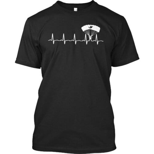 Men 2019 Summer Round Neck MenS T Shirt MenS T-Shirt Fashion Skydiving Heartbeat Stylisches T-Shirtcasual T-Shirt