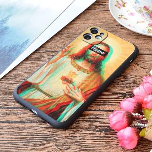 For iPhone Hype Beast Jesus Print Soft Matt Apple iPhone Case
