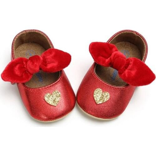 Cute Bowknot Shoes 0-18M Toddler Baby Girl Pu First Walkers Princess Shoes Infant Prewalker Newborn Baby Shoes for Girls