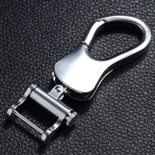 Polished Chrome Pants Belt Buckle Clip Silver Keychain Fashion Creative Key Chain Ring Keyfob Keyring 84057