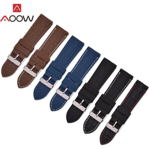 Crocodile Pattern Strap Silicone Sport Watch Band Universal Smart Watchband Strap Wrist Belt Bracelet for Women Men