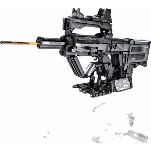 SEMBO SWAT Police Weapon Military Gun Series The Wandering Earth Type 95 Assault Rifle Building Blocks Model Toys Children Gifts