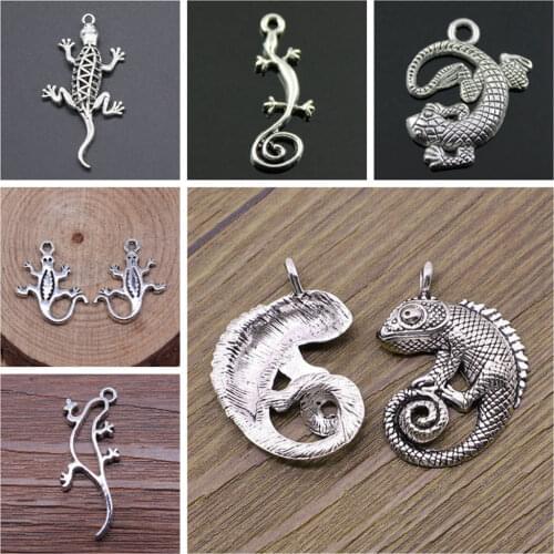 Malzahar Hollow Gecko Lizard Charms diy jewelry bracelet charms for jewelry making kit accessories