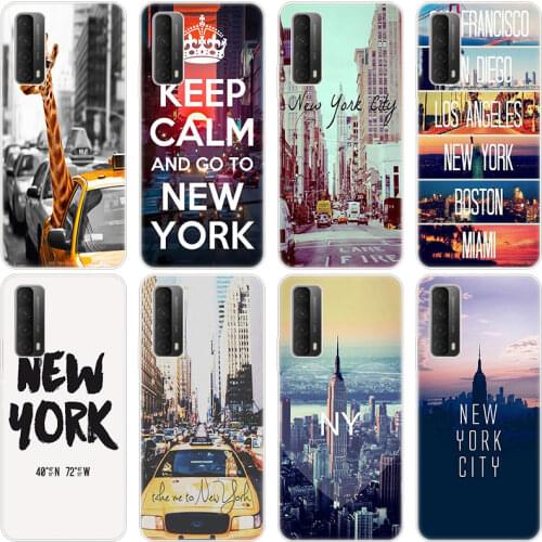 New York City Silicone Phone Case for Huawei P50 Pro P40 Lite E P30 Pro P10 Plus P20 Lite P Smart Z 2021 Pro 2019 Soft Cover