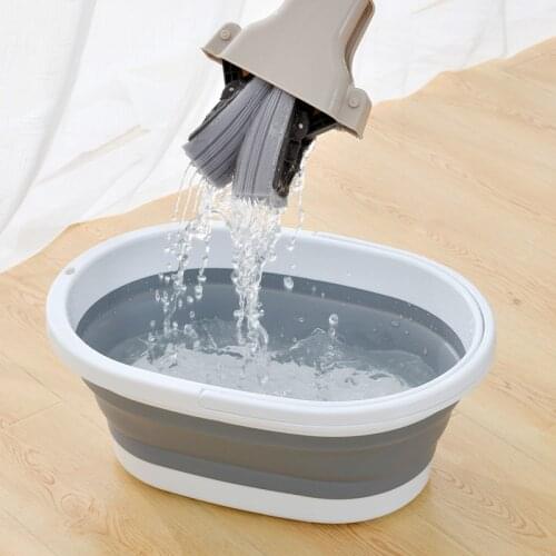 Folding Plastic Mop Bucket Camping Wash Car Wash Fishing Promotion Bathroom Kitchen Silicone Outdoor Floor Mop Cleaning Tools PP