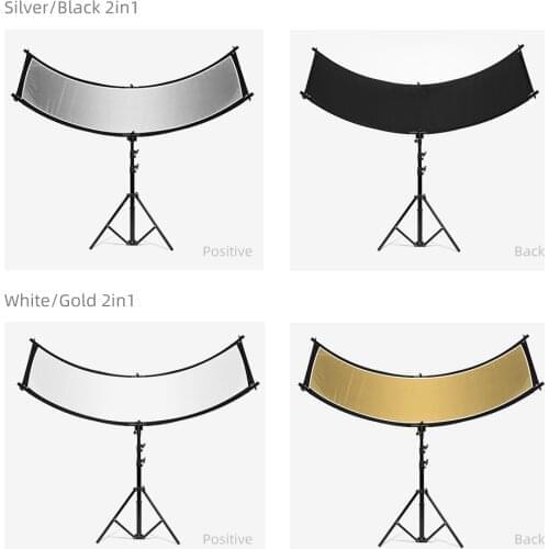 U-type 110*50cm 4in1 Silver Black White Gold Reflector Diffuers Collapsible Photography Light Reflective Screen