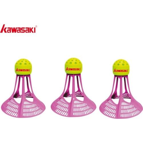 3Pcs/lot Kawasaki Badminton Airshuttle Plastic Nylon Ball for Training 3 Pcs Feather Shuttlecock Birdies Resistance To Wind