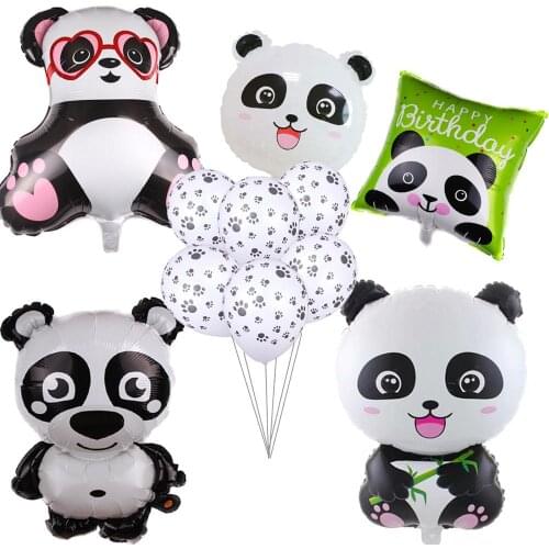 Cartoon Panda Foil Balloons Cartoon Animal ballon Panda Balloon Birthday Party Decoration Globos Kid Toy helium babyshow supplie