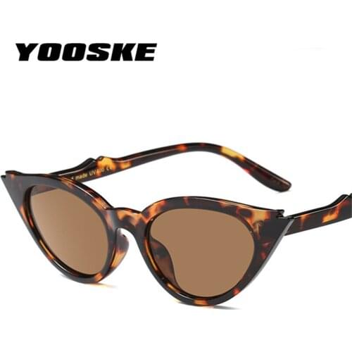 YOOSKE Cute Retro Cat Eye Sunglasses Women Small Triangle Vintage Sun Glasses Female UV400