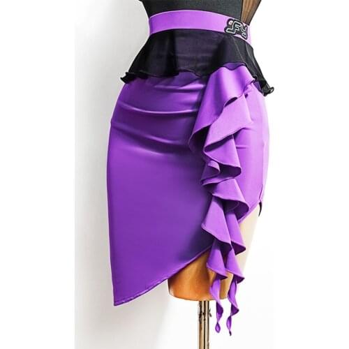 Lotus design Patchwork Latin Dance Dress Women Latin Dance Skirt Ballroom Samba Tango Belly Dancing Performamnce DL594