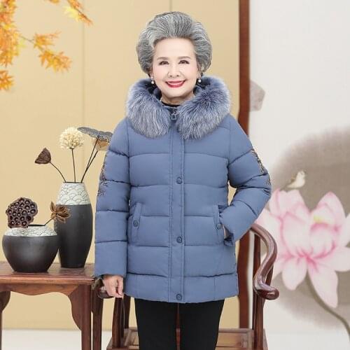 Womens winter coat new mother cotton clothes elderly clothes grandma clothes thickened old lady cotton clothes womens clothing