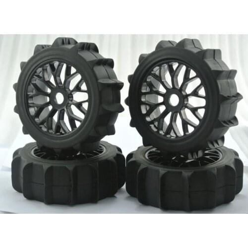 1/8 RC Buggy 4pcs 17mm Hub Wheel Rim & Snow/Beach Tires Tyre for HPI KYOSHO OFNA LOSI HSP REDCAT HOBAO TRAXXA FS RACING