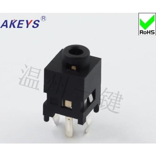 10 PCS PJ-215 headphone socket 2.5 mm socket master seat 3 feet 2 fixed foot vertical plug-in stereo interface