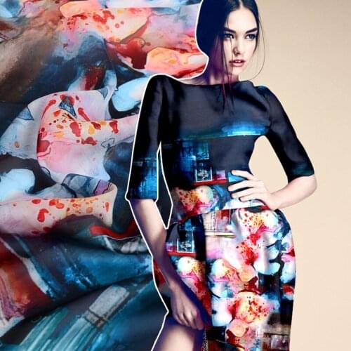 Natural 100% Mulberry Digital Inkjet Silk Organza Satin Fabric Crisp Smooth Delicate Shirt Dress Fabrics Satin Wholesalecloth