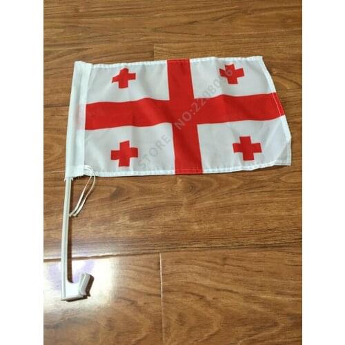 30x45CM Georgia window Car flag banner polyester Car decoration with flagpole Free Shipping