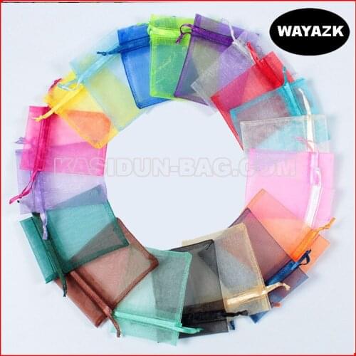 500pcs/lot) 4 sizes available wholesale QUALITY organza drawstring gift candy bag wedding