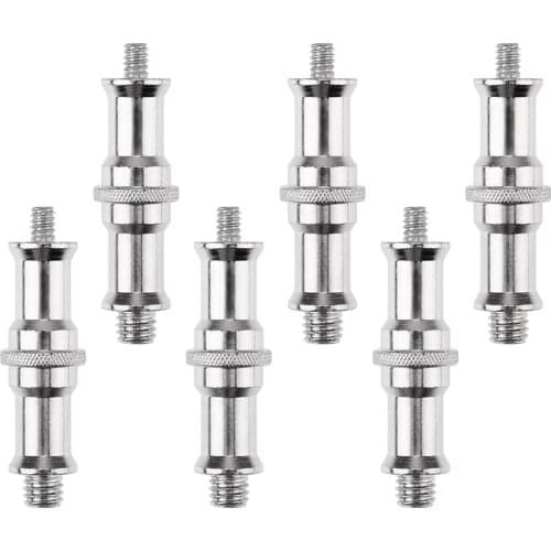 6pcs Double End Stud 1/4" And 3/8" Adapter Spigot Male Screw For Light Stand