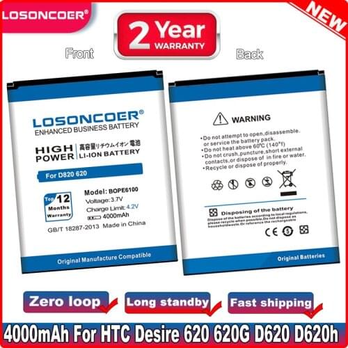 LOSONCOER 3800mAh BOPE6100 Battery For HTC Desire 620 Battery D820 820 mini D620 D820MU D820MT D620U 620H 620G Dual Sim