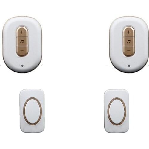 5 wall & 280M work ring bell 2 emitters+2 receivers wireless doorbell Waterproof door chime,wireless door ring music door bell