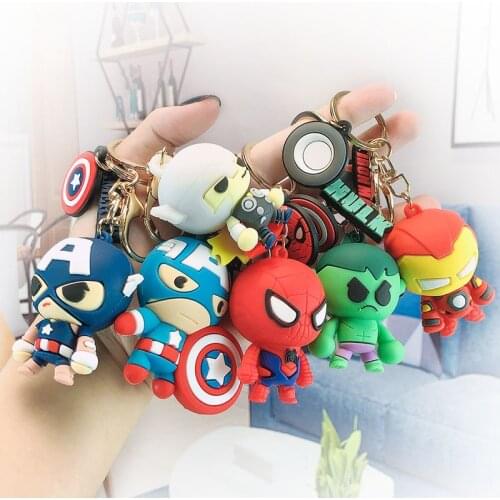 Disney New Marvel Super Hero Iron Man Spider-man Hulk Thor Captain America Thor Keychain Pendant Bag Accessories Key Chain