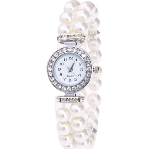 Pearl String Strap Quartz Watch Fashion Women Wristwatch Casual Clock Montre Femme Reloj Mujer Relogio Feminino Drop Shipping