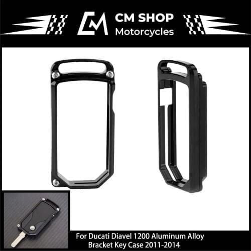 Motorcycle CNC Key Cover With Chains Frame Aluminum Bracket Key Case For Ducati Diavel 1200 2011 2012 2013 2014 2015 2016