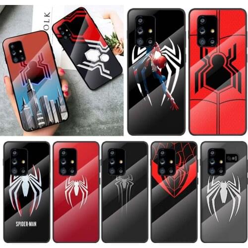 Marvel Spider-Man Logo For Samsung Galaxy A91 A81 A72 A71 A52 A51 A41 A31 A21S A11 A01 Tempered Glass Cover