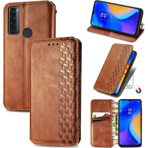 For TCL 20 SE 2021 Flip Case Leather 360 Protect Texture Book Shell TCL 20 SE Case T-Mobile 20SE Wallet Cover Shockproof Funda