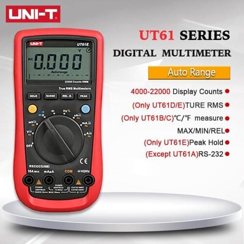 UNI-T UNI T UT61E USB Tester UT61A 61B 61C 61D Digital Multimeter True RMS Auto Range Meter USB Testers LCD Mini Multimetro