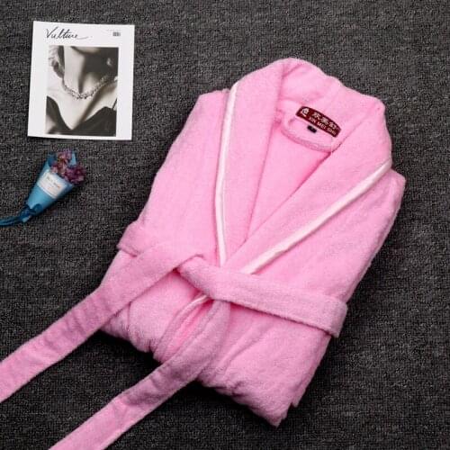 100% Cotton Bathrobe Thinkening Toweling Terry Robe Winter Robe Lovers Robe lovers Women Bathrobe Soft Sleeprobe Casual Robe
