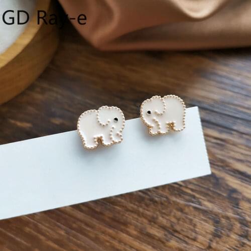 New Fashion Instargram Trendy Simple Cute Delicate Little Elephant Stud Earrings 512