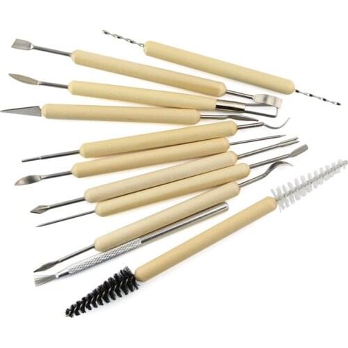 Pottery clay Tools set molding Smoothing Wax Carving Sculpture Ceramic Sculpting polymer Trimming Modelling Tool kit for kids