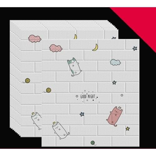 Wallpaper 3d small fresh printed wall stickers waterproof and moisture-proof bedroom warm childrens room kindergarten wallpaper