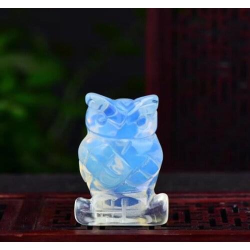 Natural Opal carving sweethearts gift Owl fortune Crafts Home Furnishings Aura fengshui Decoration Christmas