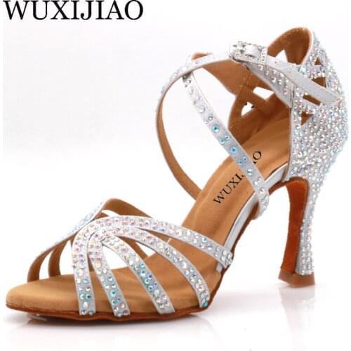 WUXIJIAO Jazz shoes Latin dance shoes female Latin Salsa girl casual shoes silver bronze skin shoes