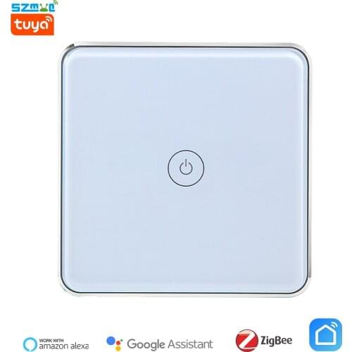 Tuya ZigBee Switch 500W Magnetic Relay Aluminium Frame Switches without Neutral Touch Button Turns Off Lights Home Improve Life